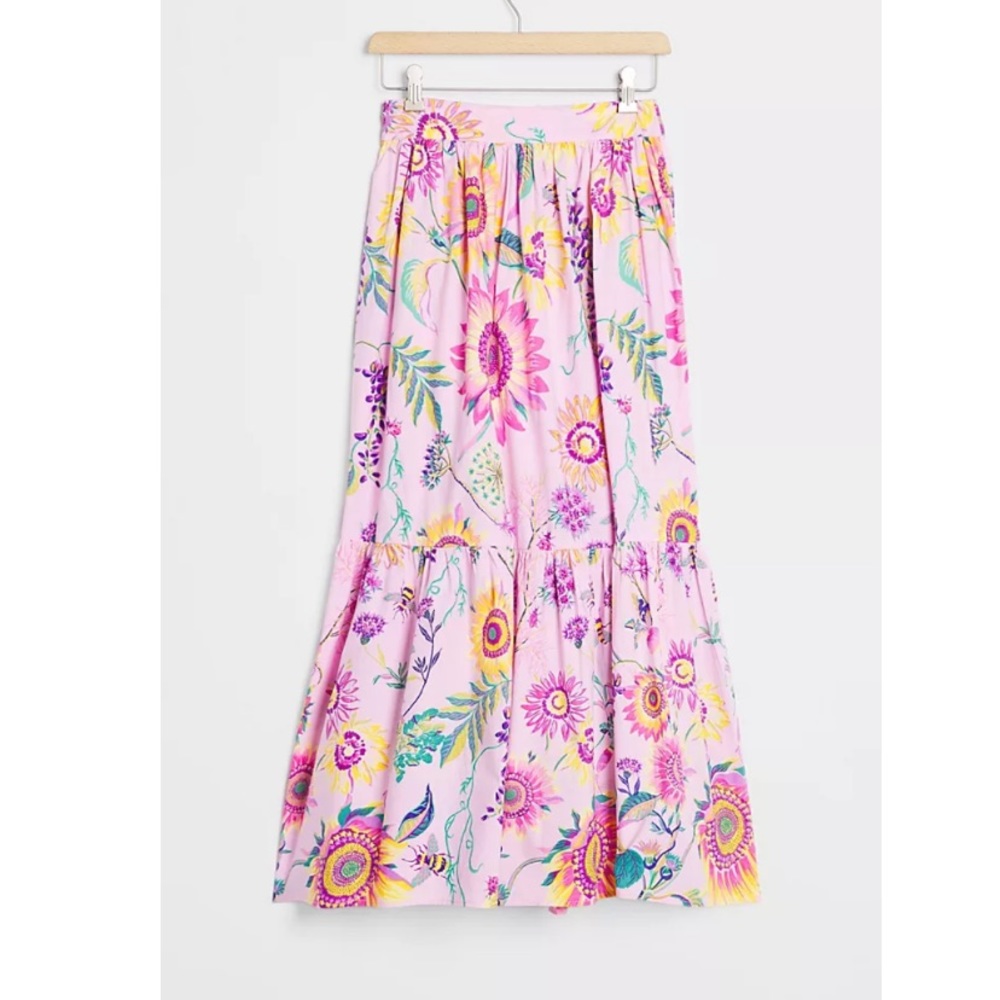 Anthropologie McKenzie Flounced Maxi Skirt S